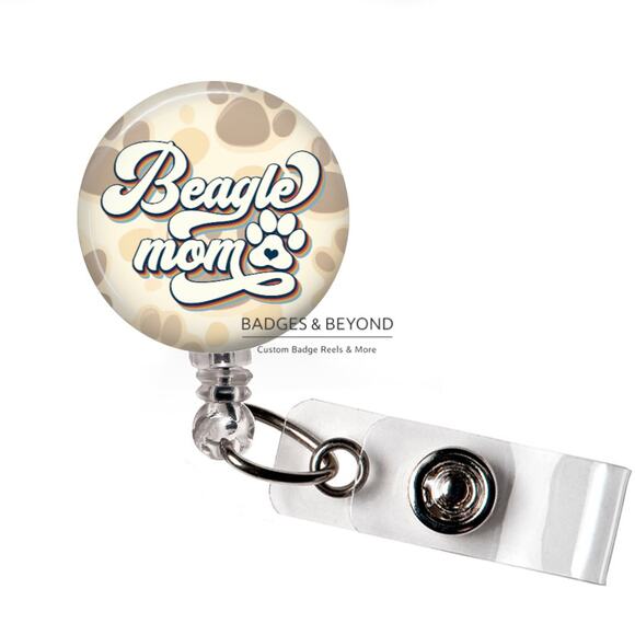 Handmade Accessories - 🐶💖 Beagle Mom Badge Reel | Dog Lover Retractable ID Holder